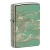 Zippo Windproof Lighter Dragon and Tiger Engraved 360 High Polish Green