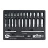 Wiha 1/4" Drive Professional Standard and Deep Socket Tray Set - Metric (27 Piece)