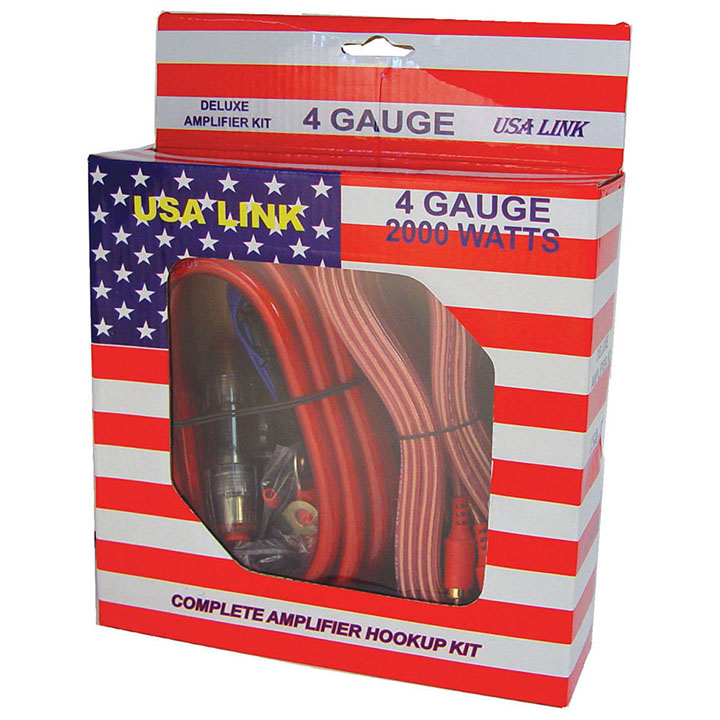USA Link 4 Gauge Amplifier Wiring Kit - 2000 Watts