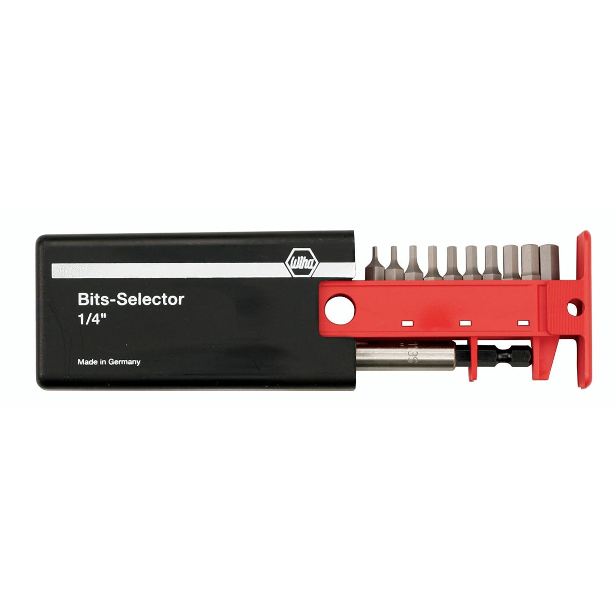 Wiha SAE Hex Bits-Selector and Magnetic Bit Holder Set 1/16" to 1/4" - 11 Piece Set