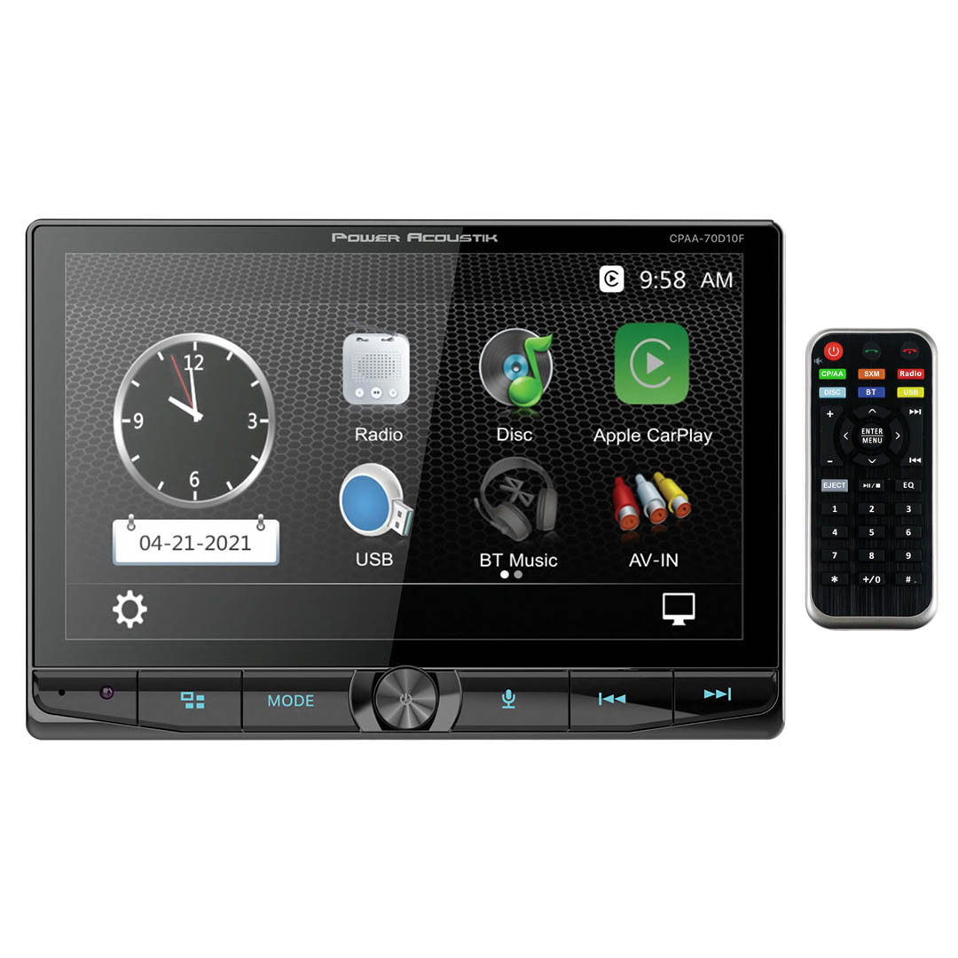 Power Acoustik 10.6" Floating Double Din DVD with Apple Car Play & Android Auto