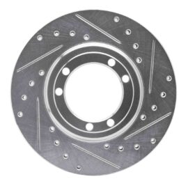 DFC Brake Rotor - Drilled and Slotted - Silver