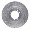 DFC Brake Rotor - Drilled and Slotted - Silver