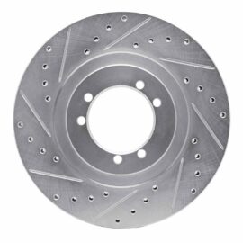 DFC Brake Rotor - Drilled and Slotted - Silver