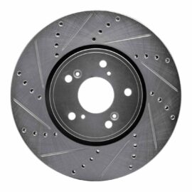 DFC Brake Rotor - Drilled and Slotted - Silver
