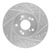 DFC Brake Rotor - Drilled and Slotted - Silver