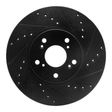 DFC Brake Rotor - Drilled and Slotted - Black