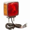Two-Stud Chrome Light with Pigtail, Red/Amber
