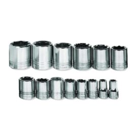 Williams 1/2″ Drive Shallow SAE Socket Set on Clip Rail 8-Point (14 Piece)
