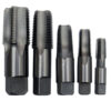 DRILL AMERICA Carbon Steel NPT Pipe Tap Set In Carry Pouch 1/8" - 3/4" (5 Piece Set)