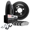 DFC Brake Rotor - Slotted - Black w/5000 Brake Pads & HW Kit