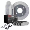 REPLACED BY 5812-80004. DFC Brake Rotor - Slotted - Silver with 3000 Ceramic Brake Pads and Hardware Kit