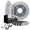 DFC Brake Rotor - Slotted - Silver w/5000 Brake Pads & HW Kit