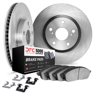 DFC Brake Rotor with 5000 Brake Pads and Hardware Kit