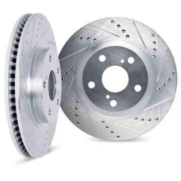 DFC Brake Rotors - Drilled & Slotted - Silver