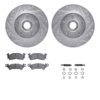 DFC Brake Rotor - Drilled & Slotted - Silver- HD Brake Pad - Hardware