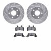 DFC Brake Rotor - Drilled & Slotted - Silver w/3000 Ceramic Brake Pads