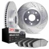 DFC Brake Rotor - Drilled & Slotted - Silver w/3000 Ceramic Brake Pads