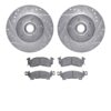 DFC Brake Rotor - Drilled & Slotted - Silver- HD Brake Pad