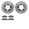 DFC Brake Rotor - Drilled & Slotted - Silver- HD Brake Pad