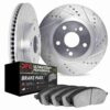 DFC Brake Rotor - Drilled & Slotted - Silver- HD Brake Pad
