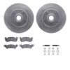 DFC Brake Rotor - Drilled & Slotted - Silver- HD Brake Pad - Hardware