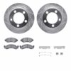 DFC Brake Rotor - Drilled & Slotted - Silver- HD Brake Pad - Hardware