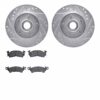 DFC Rotors-Drilled and Slotted-Silver with 5000 Advanced Brake Pads