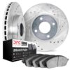 DFC Rotors-Drilled and Slotted-Silver with 5000 Advanced Brake Pads