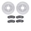 DFC Rotors-Drilled and Slotted-Silver with 5000 Advanced Brake Pads
