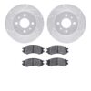 DFC Rotors-Drilled and Slotted-Silver with 5000 Advanced Brake Pads