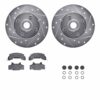 DFC Rotors-Drilled & Slotted-Silver w/ 5000 Advanced Brake Pads Incl Hdw