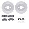DFC Rotors-Drilled & Slotted-Silver w/ 5000 Advanced Brake Pads Incl Hdw
