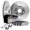 DFC Rotors-Drilled and Slotted-Silver w/4000 HybriDynamic Brake Pads w/Hardware