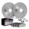 DFC Rotors-Drilled and Slotted-Silver w/4000 HybriDynamic Brake Pads w/Hardware
