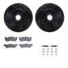 DFC Brake Rotor - Drilled & Slotted - Black- HD Brake Pad - Hardware