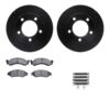 DFC Brake Rotor - Drilled & Slotted - Black- HD Brake Pad - Hardware