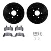 REPLACED BY 8812-45006. DFC Brake Rotor - Drilled & Slotted - Black w/3000 Ceramic Brake Pads and HW Kit