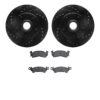 DFC Brake Rotor - Drilled & Slotted - Black- HD Brake Pad