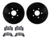 DFC Rotors-Drilled and Slotted-Black with 5000 Advanced Brake Pads
