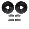 DFC Rotors-Drilled and Slotted-Black with 5000 Advanced Brake Pads