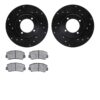 DFC Rotors-Drilled and Slotted-Black with 5000 Advanced Brake Pads