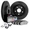 DFC Rotors-Drilled and Slotted-Black w/4000 HybriDynamic Brake Pads w/Hardware