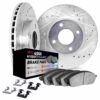 DFC Rotors-Drilled and Slotted-Black w/4000 HybriDynamic Brake Pads w/Hardware