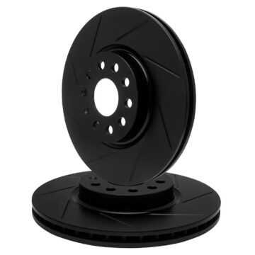 R1 Concepts Brake Rotor- Slotted - Black