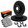 R1 Brake Rotors - Slotted - Black w/ Sup Dty Pads & Hdw