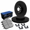 R1 Brake Rotors - Slotted - Black w/ Semi-Met Pads & Hdw