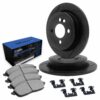 R1 Brake Rotors - Slotted - Black w/ Semi-Met Pads & Hdw