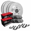 R1 Brake Rotor & Drum- Slotted - Silver w/ Optimum Oe Pads, Shoes, & Hdw