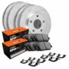 R1 Brake Rotor & Drum- Slotted - Silver w/ Sup Dty Pads, Shoes, & Hdw